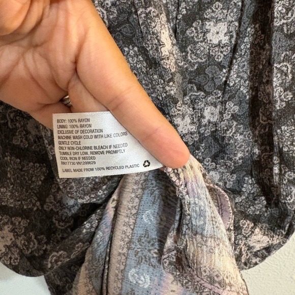 Knox Rose Boutique Dress Blue/Gray/Tan with Tassles Women's Size Medium - Picture 3 of 7